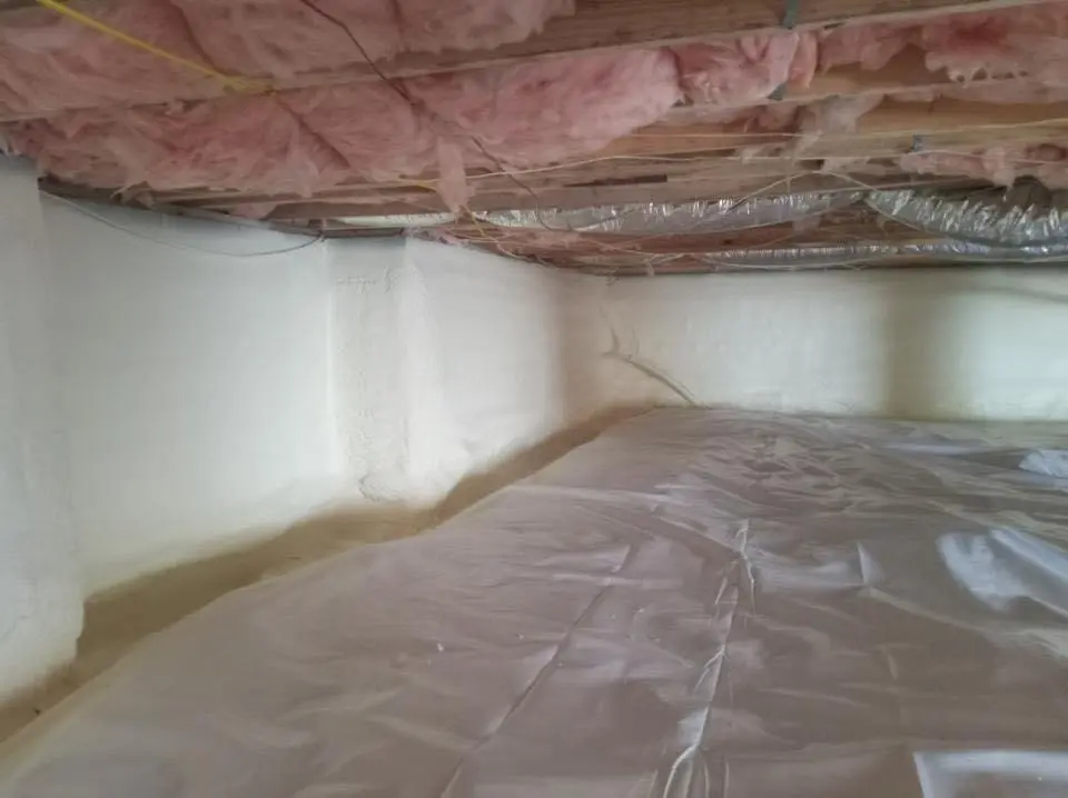 Crawl space encapsulation with closed-cell spray foam for Attic Insulation in Greenwich